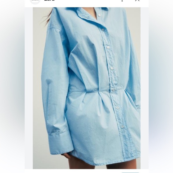 Zara Box Pleat Button Down Shirt Dress - Picture 4 of 14